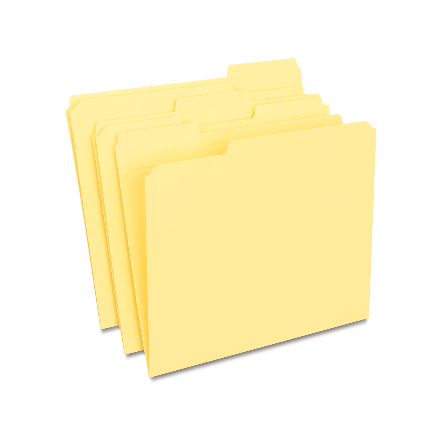 Staples Reinforced File Folders, 1/3-Cut Tab, Letter Size, Yellow, 100/Box (ST508903-CC)