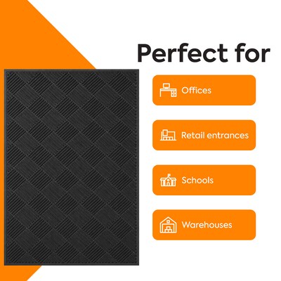 Coastwide Professional™ Commercial Wiper/Scraper Floor Mat, 4' x 6', Black (CW23070)