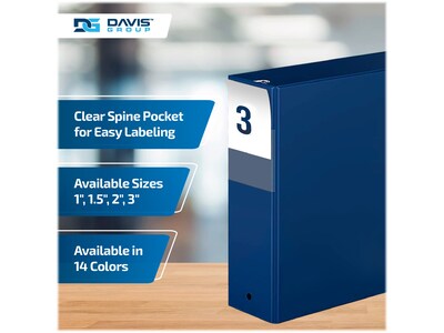 Davis Group Premium Economy 3" 3-Ring Non-View Binders, Royal Blue, 6/Pack (2314-92-06)