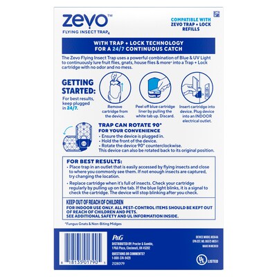 Zevo Flying Insect Trap for Multiple Pests (01790)