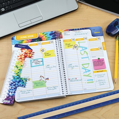 2025-2026 Global Printed Products White Brick 5.5" x 8.5" Academic Weekly & Monthly Planner,  Paper Cover