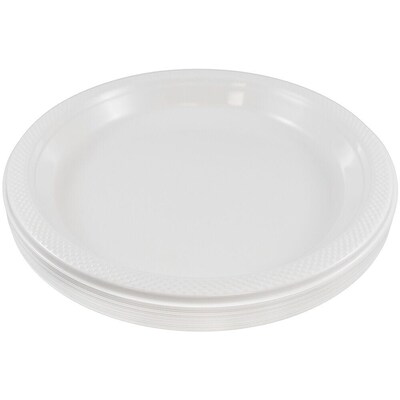 JAM PAPER 9 Plastic Plates, White, 60 Plates/Pack (9255320691g)