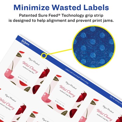 Avery Laser/Inkjet Square Multipurpose Labels, 2" x 2-3/16", White, 300 Labels/Pack (94124)