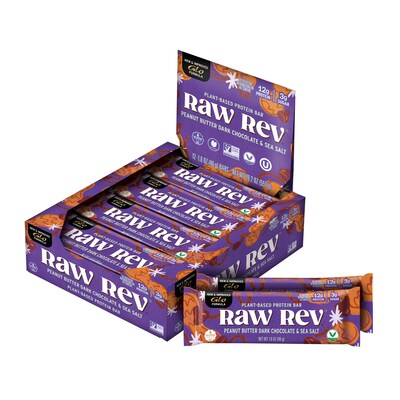 Raw Rev Gluten Free Peanut Butter Dark Chocolate & Sea Salt Protein Bar, 1.6 oz., 12 Bars/Box (RR-S-PBCS-2)