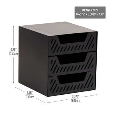 Mind Reader Metal Desk Organizer, Black (3SLDR-BLK)