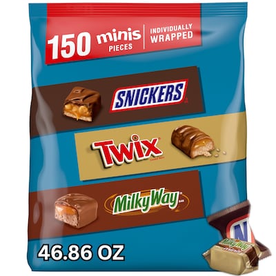 Mars Minis Milk Chocolate Candy Bars Variety Pack, 46.86 oz., 150 Pieces (459751)