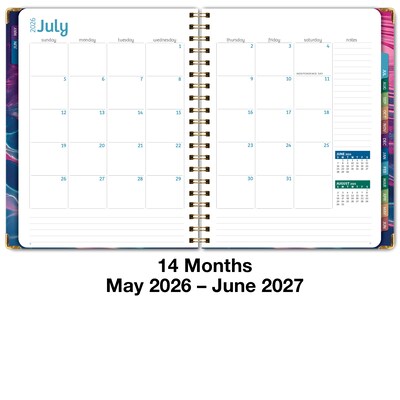 2026-2027 Excello Brands 8.5" x 11" Academic Weekly & Monthly Planner, Paperboard Cover, Summer Bliss (FSHN-AY26-8511-73)
