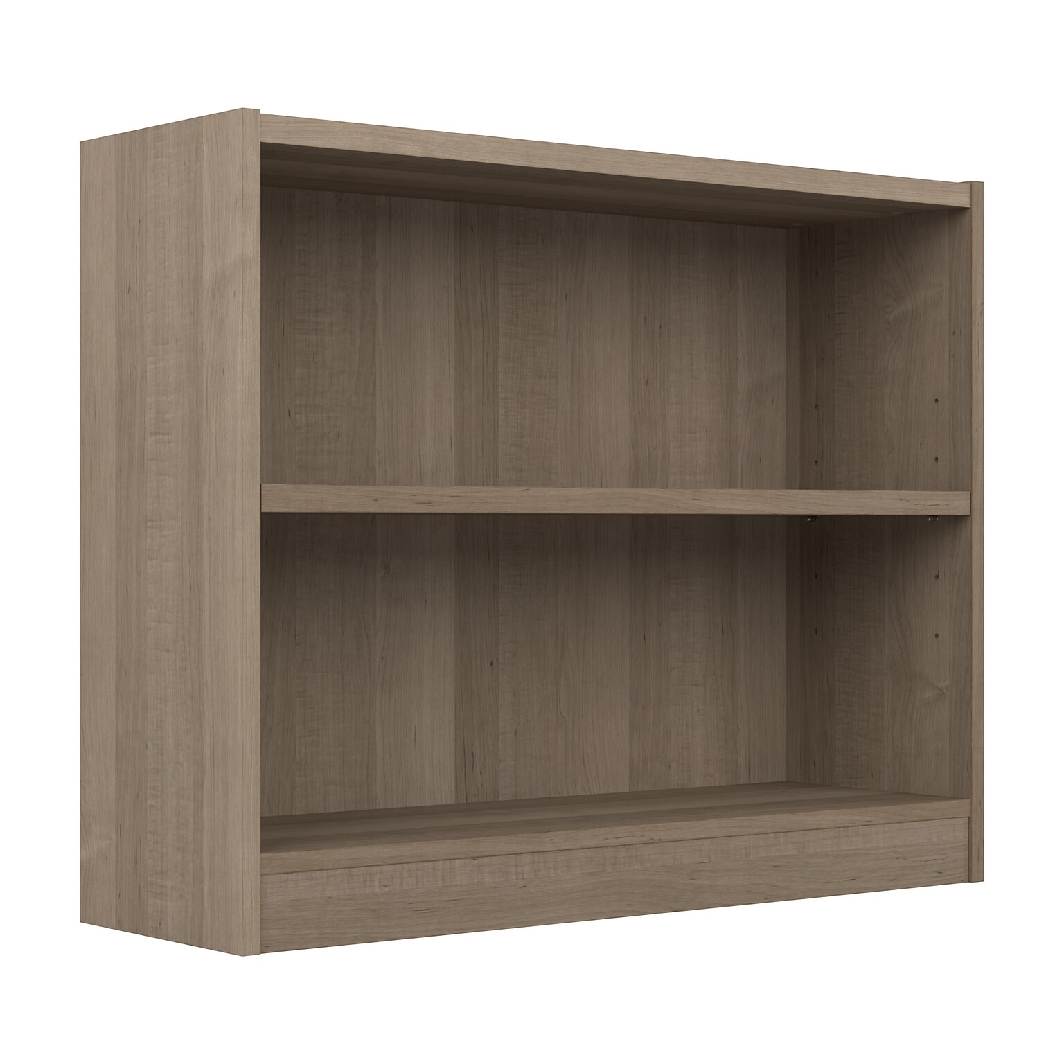 Bush Furniture Universal 30H 2-Shelf Bookcase with Adjustable Shelf, Ash Gray Laminated Wood (WL12426)