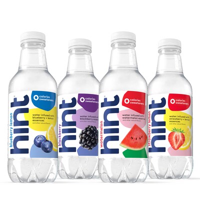 Hint White Variety Pack Purified Water, 16 oz., 12 Bottles/Carton (00349)