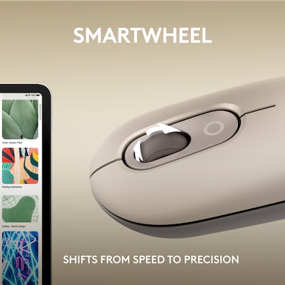 Logitech POP Wireless Ambidextrous Optical Mouse, Mist (910-006625)