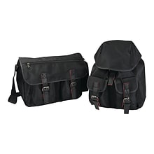 Backpack and Messenger Bag Set in Black