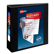 Avery Heavy Duty 3 3-Ring View Binders, Slant Ring, Black (5600)