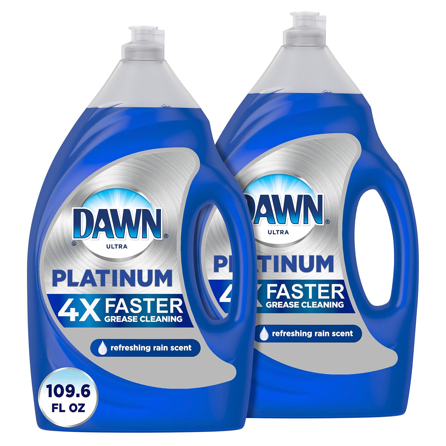 Dawn Platinum Dish Soap, Refreshing Rain Scent, 54.8 fl. oz., 2/Pack (04504)