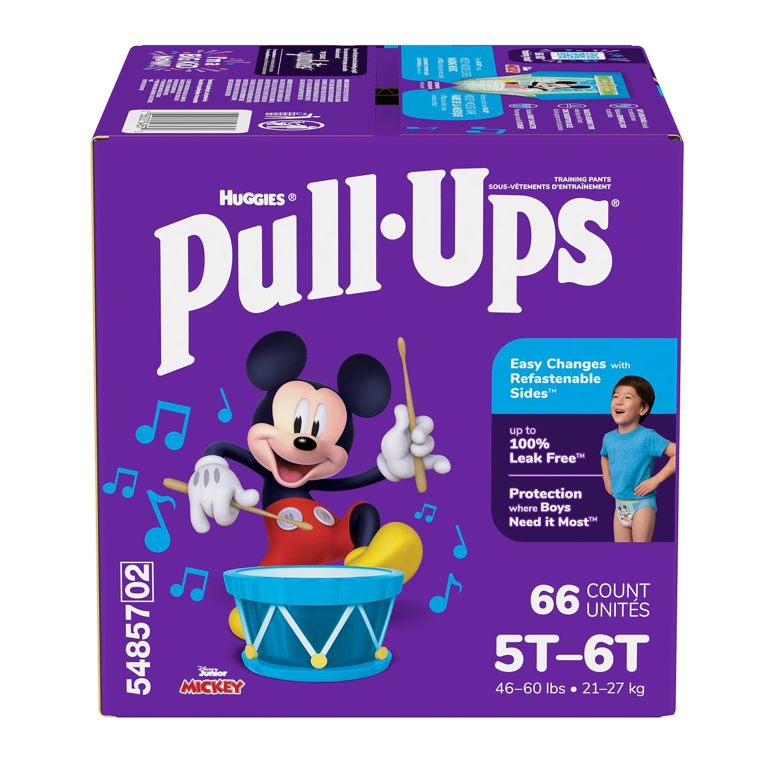 Huggies Pull-Ups Potty Training Pants, Boys 5T-6T, 66/Carton (54857)