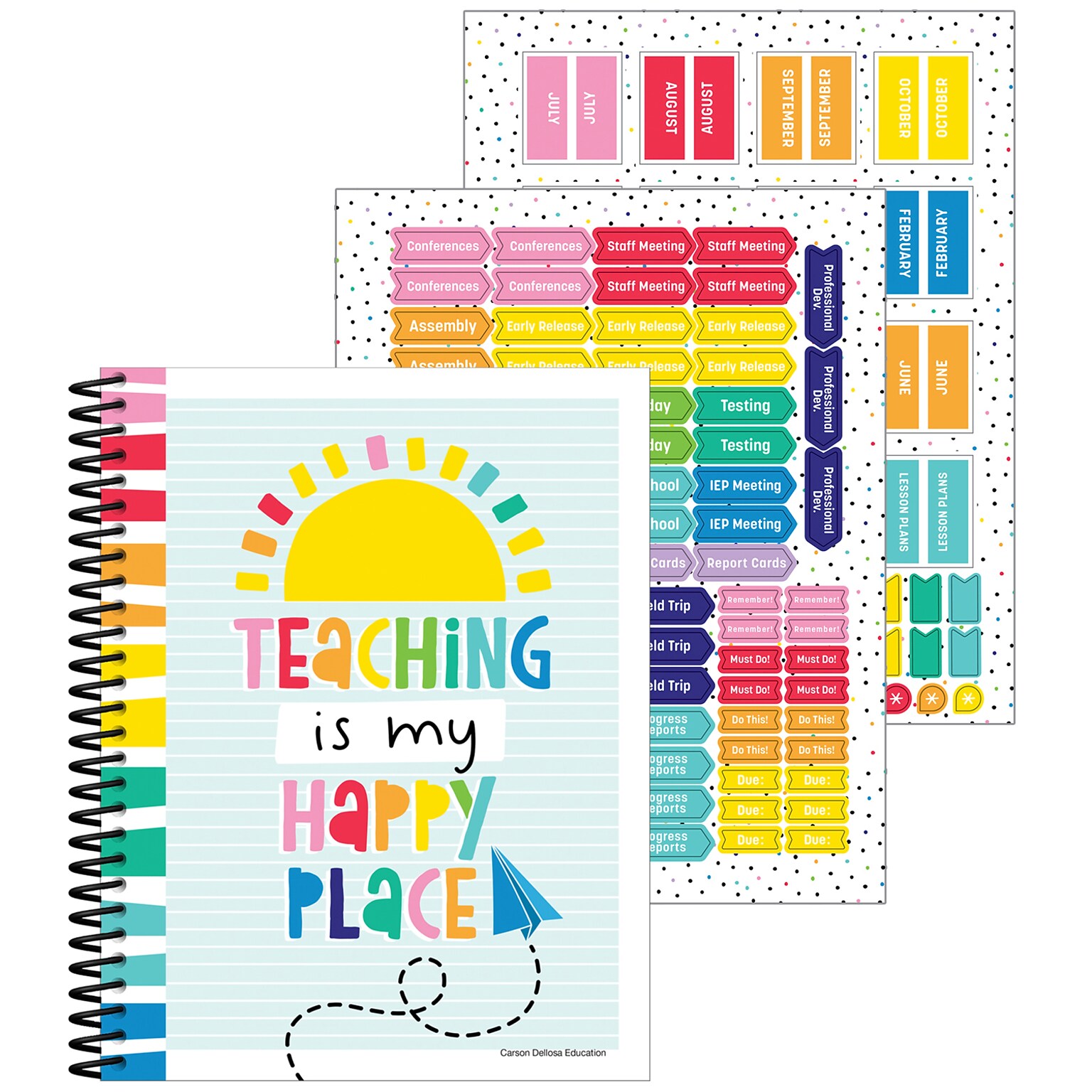 Carson Dellosa Education Happy Place Undated Lesson Planner, 10.9 x 8.9, 128 Pages (CD-105034)