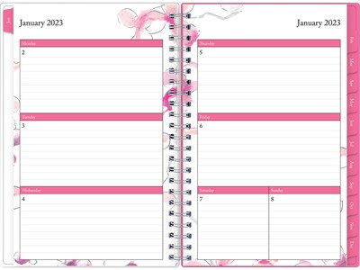 2023 Blue Sky Orchid 5 x 8 Weekly & Monthly Planner, White/Pink (137270-23)