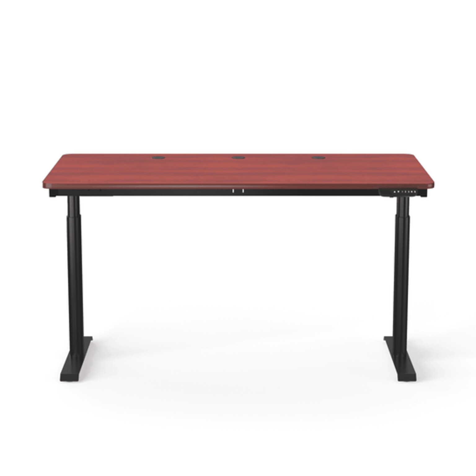 VersaDesk PowerLift 60W Electric Rectangular Adjustable Standing Desk, Cherry/Black (PLSDR6030-BC-APP )