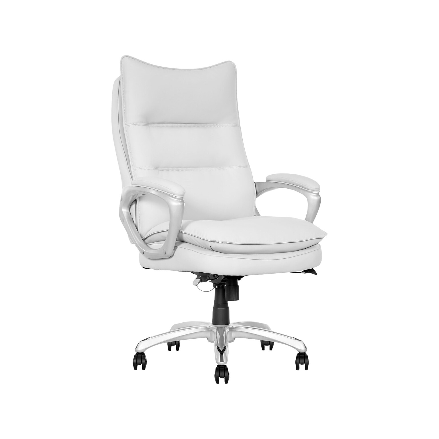 La-Z-Boy Jenkins Ergonomic Bonded Leather Executive Big & Tall Chair, 400 lb. Capacity, White (60075-WHT)