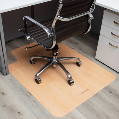 Mind Reader Hard Floor Chair Mat with Lip, 36 x 48, Brown PVC (WDOFFCMAT-BRN)