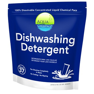 Diversey Aqua Chempacs Dishwashing Detergent, Lemon Scent, 40 Pacs/Bag (9320847)