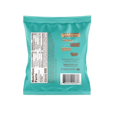 Bcuz Gluten Free Oats n Peanuts Granola Bites, 1 oz., 18 Bags/Box (BCZ-PEA118)