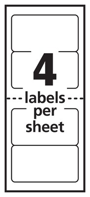 Avery Mini-Sheets Laser/Inkjet Shipping Labels, 2" x 4", White, 4 Labels/Sheet, 25 Sheets/Pack (2163)