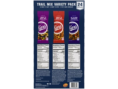 Kars Gluten-Free Nut Trail Mix Variety Pack, 46 oz., 24 Bags/Box (8362)