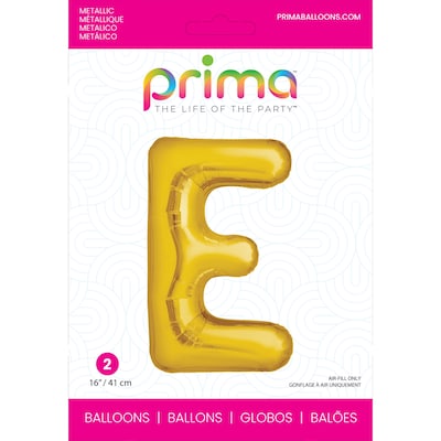 Party City (Air-Filled) 16 E Foil Balloon, Gold, 2/Pack (AM60050218-19)