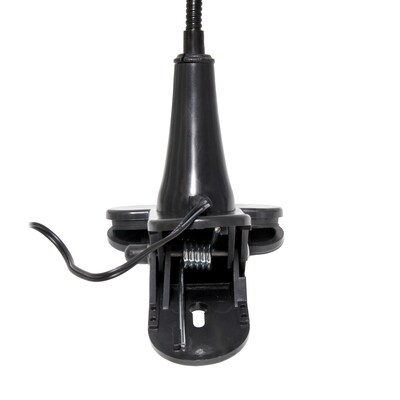 Creekwood Home Sleek Essentials 22.75" Basic Clip On LED Light with Flexible Gooseneck, Black (CWD-1009-BK)