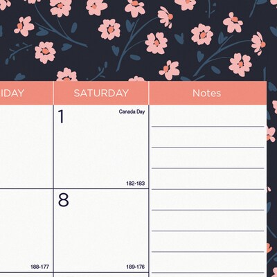 2026-2027 Blueline Colorful Blossom 22" x 17" Academic Monthly Desk Pad Calendar (CA1716BD-27)