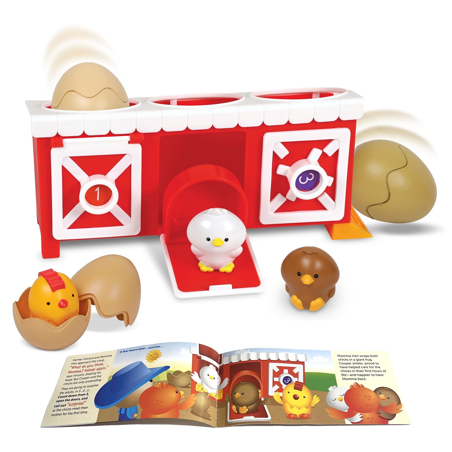 Learning Resources Peeksville Hide & Cheep Chicken Coop, 8 Pieces/Pack (LER7747)
