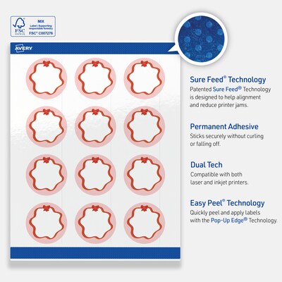Avery Circle Multipurpose Labels, 2" Dia., White, 120/Pack (19479370579)