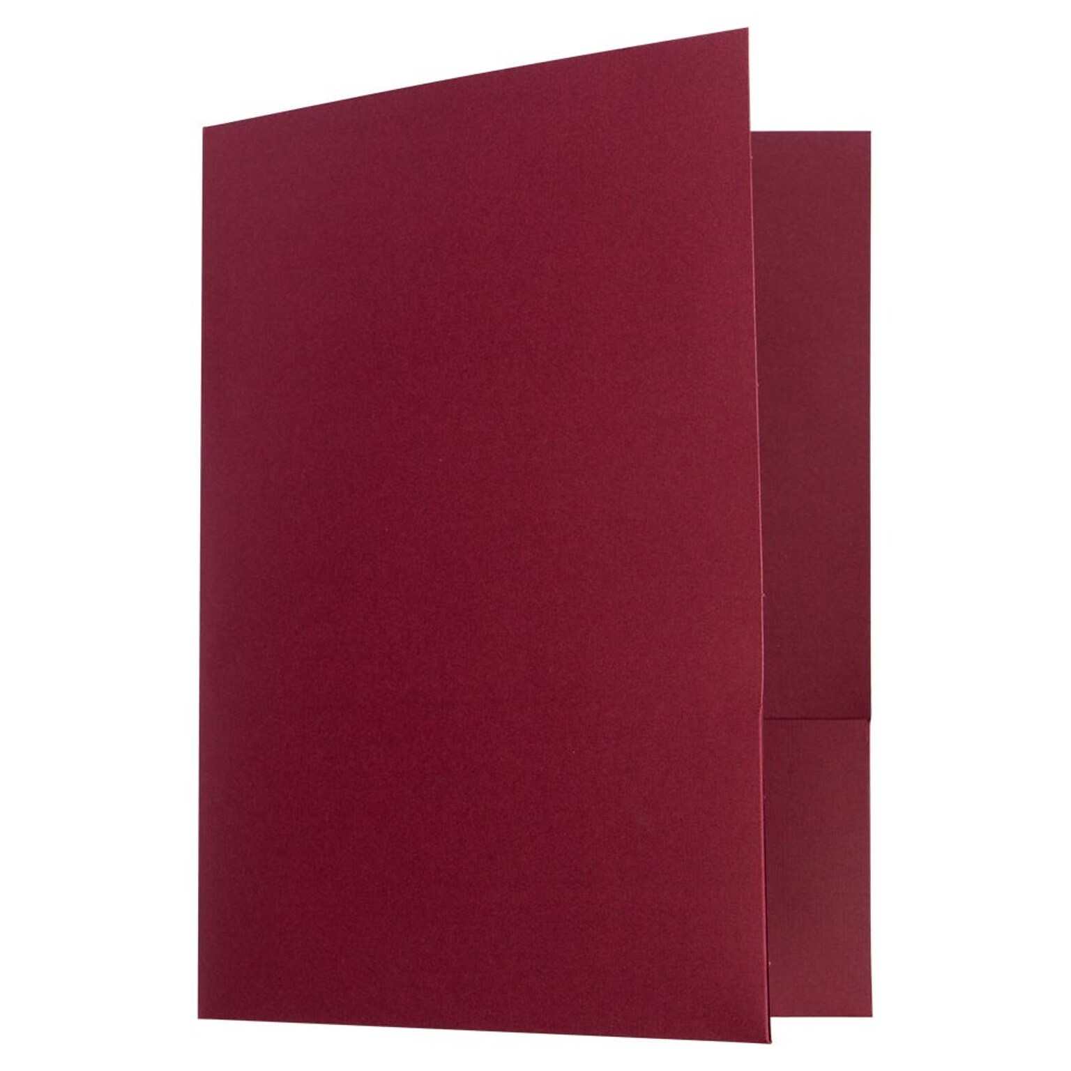 JAM Paper Two-Pocket Textured Linen Business Folders, Burgundy, 6/Pack (35113D)