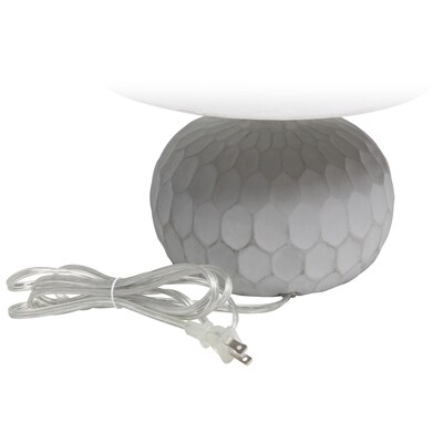 Lalia Home Concrete Thumbprint Table Lamp with Fabric Shade, White (LHT-5007-WH)