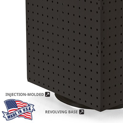 Azar 21" x 14" Pegboard 4-Sided Revolving Counter Display, Black, Each (701414-BLK-4B32)