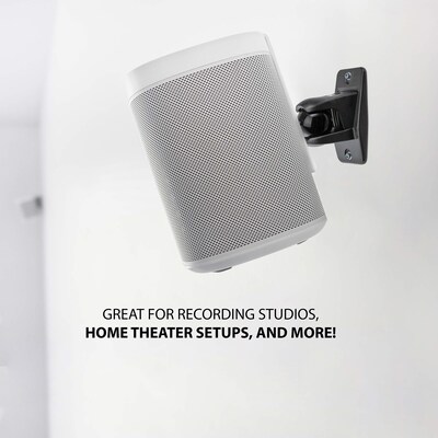 Jumbl ProGrip Ultra Stainless Steel Speaker Wall Mount Brackets, Black, 2/Set (SINSB7B)