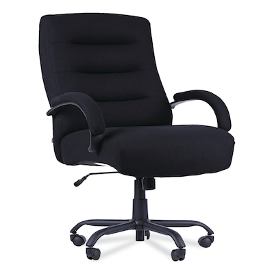 Alera® Kësson Series Big & Tall Fixed Arm Fabric Swivel Computer and Desk Chair, Black (12010-00)