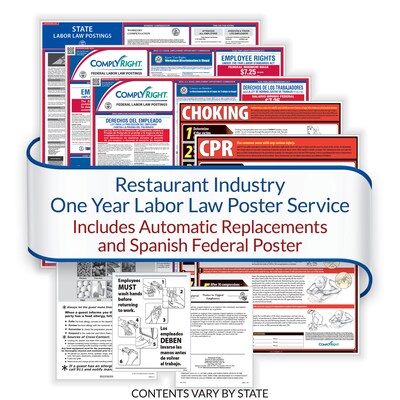 ComplyRight Federal (Bilingual), State and Healthcare (English) Labor Law 1-Year Poster Service, Geo