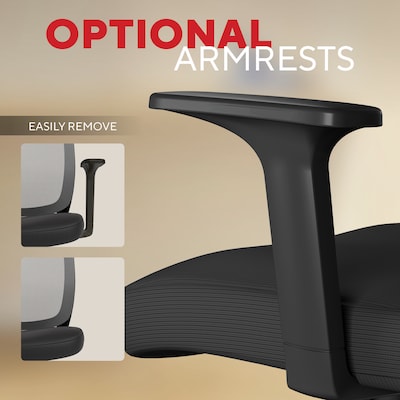 Staples Essentials Ergonomic Fabric Swivel Task Chair, Black (UN56947)