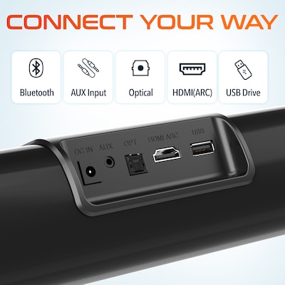 Delton SB380 SB380 50-Watt Bluetooth Computer Soundbar, Black (DSB380)