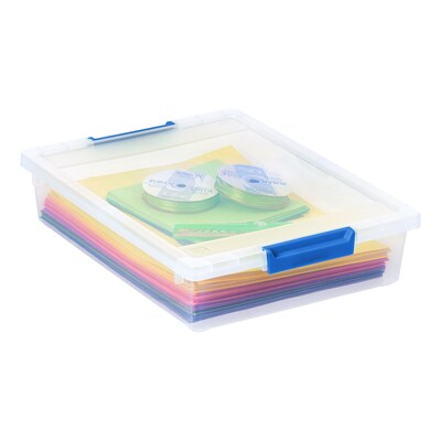 Iris 5.5 Quart Clip Box with Lid, Plastic, Clear, 4/Pack (500290)