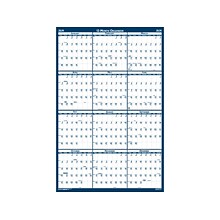 2024 House of Doolittle 24 x 37 Yearly Wet-Erase Wall Calendar, White/Blue (396-24)