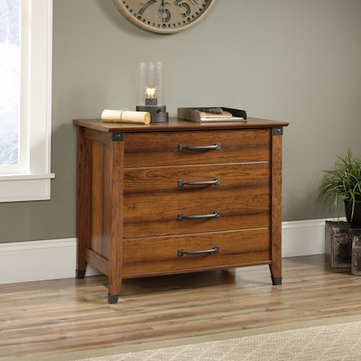 Sauder Carson Forge 2-Drawer Lateral File Cabinet, Letter/Legal Size, 29.5H x 34.5W x 20.38D, Washington Cherry (422034)
