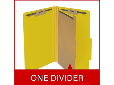 Medical Arts Press Pressboard Classification Folder, 1 Divider, 2" Expansion, Legal Size, Yellow, 10/Box
