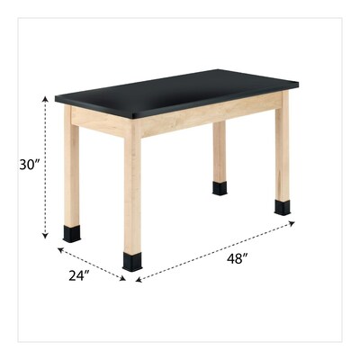 Diversified Woodcrafts School Classroom Rectangular Science Lab Table, 48 x 24, Light Hardwood (P7106M30N)