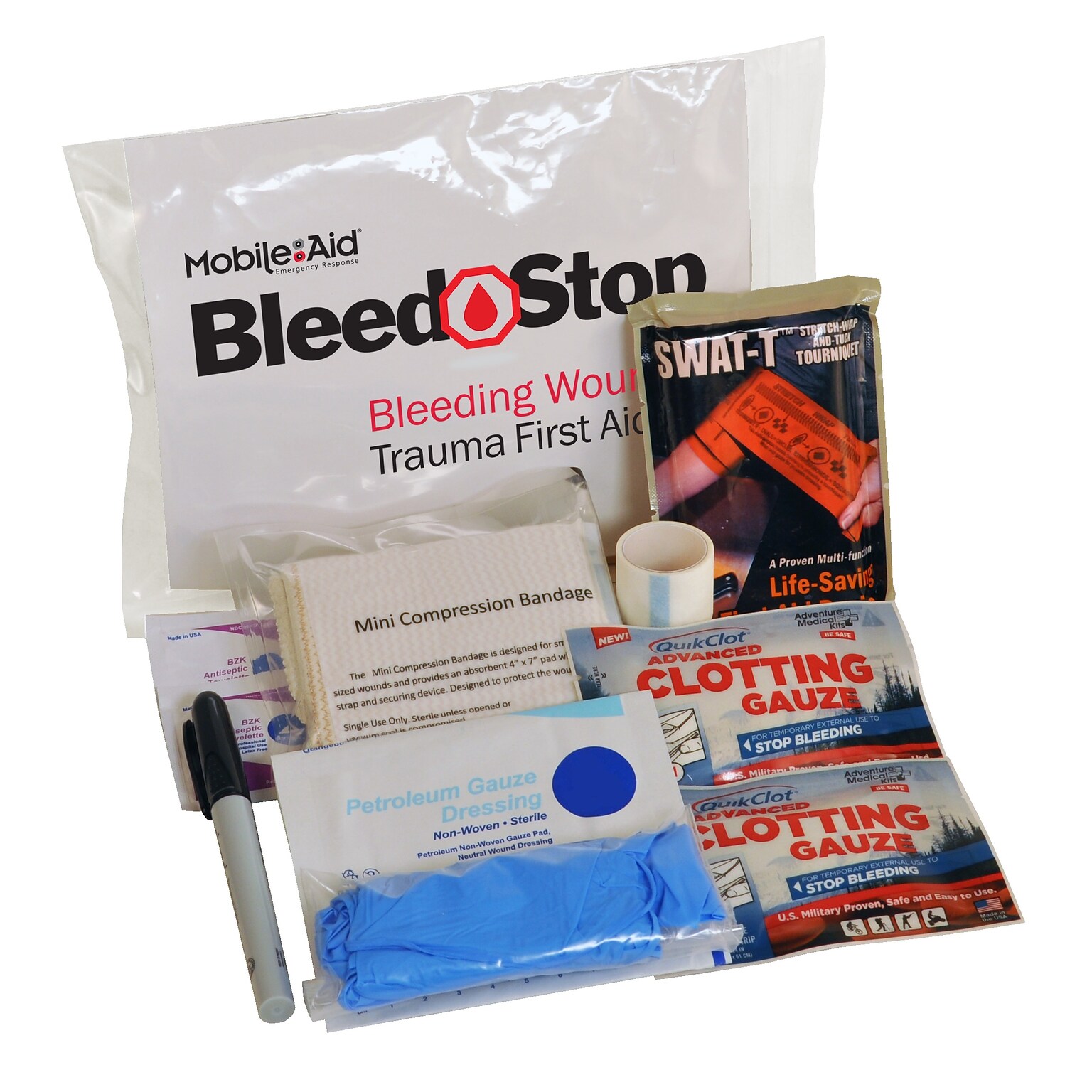 MobileAid BleedStop Immediate Response Bleeding Control & Gunshot Wound 150-Person Trauma Bag (32710)