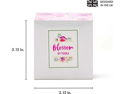 Pukka Pad Blossom Memo Block, 3.15" x 3.15", Pink, 500 Sheets/Pad, 3 Pads/Pack (8662-BLO)