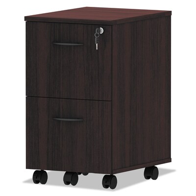 Alera Valencia Series 2-Drawer Standard File Cabinet, Mahogany, 15.38"W x 20"D (ALEVA582816MY)