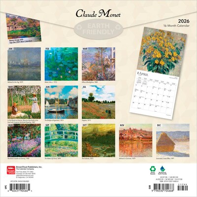 2026 BrownTrout Claude Monet 12 x 12 Monthly Wall Calendar (9798330704668)