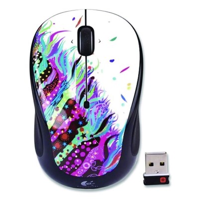 Logitech M325S Wireless Ambidextrous Optical 2.4 GHz Mouse, Celebration Black (910-007525)